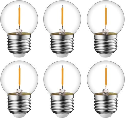 G40 G12.5 مصابيح LED خيوط صغيرة غلوب 0.5 واط أي ما يعادل 5 واط متوهجة منخفضة واط لمبة LED E26 قاعدة 2200 كيلو اديسون لمبة الإضاءة الزخرفية - 2 جهاز كمبيوتر شخصى in Kuwait