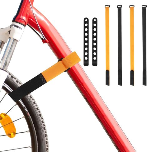 6 Pcs Bike Rack Straps, Two Types Anti-SlipBike Wheel Stabilizer Straps and Replacement Rubber Straps, Adjustable Bike Wheel Strap with Loop for Car Transportation and Wall Mount (23.6 and 9.25in) in Saudi Arabia