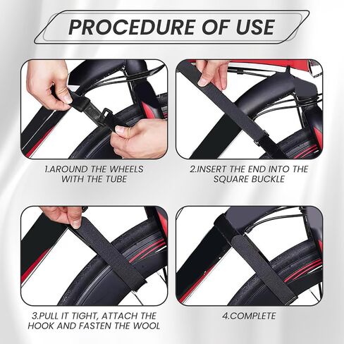 6 Pcs Bike Rack Straps, Two Types Anti-SlipBike Wheel Stabilizer Straps and Replacement Rubber Straps, Adjustable Bike Wheel Strap with Loop for Car Transportation and Wall Mount (23.6 and 9.25in) in Saudi Arabia