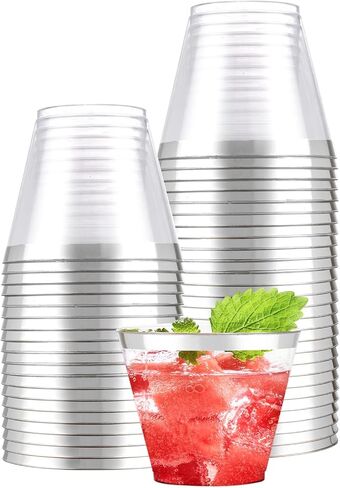 bUCLA 100pcs 12OZ Pink Plastic Cups-Disposable Pink Cups-Premium Unbreakable Wedding Cups-Party Cups,Great For Easter, Mother's Day and Bridal Shower in Saudi Arabia