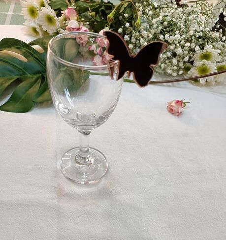 20pcs of Acrylic Drink Markers,Mirrored Butterfly Champagne Glass Markers,Blank Wedding Drink Charm,DIY Butterfly Place Names Wedding Favours in Saudi Arabia