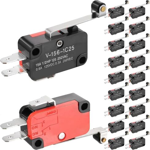 20 قطعة V-15-1C25 16A التبديل الجزئي 125 فولت/250 فولت المفاجئة عمل زر لحظة الحد التبديل الذاتي إعادة تعيين SPDT 1NO 1NC 3Pin لمفتاح فرن الميكروويف in Saudi Arabia