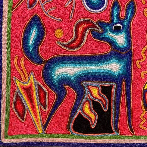 Mexico en la Piel Huichol Yarn Art Collection - Vibrant Wall Decor, 24x24 Inches - Colorful Wooden Painting Wall Art (Home) in Saudi Arabia