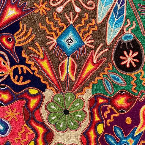 Mexico en la Piel Huichol Yarn Art Collection - Vibrant Wall Decor, 24x24 Inches - Colorful Wooden Painting Wall Art (Home) in Saudi Arabia