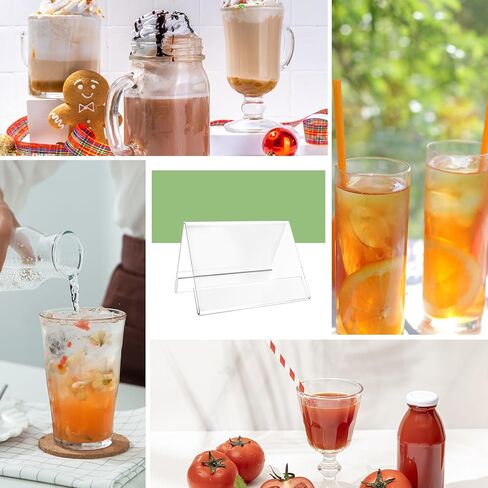 10 PCS Acrylic Table Tent Sign with 20 PCS Cards Coffee and Tea Sign Beverage Table Display Tent Signs Beverage Sign Set for Party Buffet Restaurant Banquet Wedding Indoor Outdoor 3.54 x 2.36'' in Kuwait