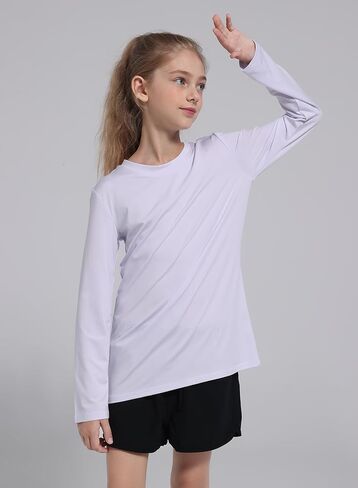 5 Pack: Youth Girls Long Sleeve Shirts Dry Fit Athletic T-Shirts Soft Active Performance Tees Tops for Kids Teens in Saudi Arabia