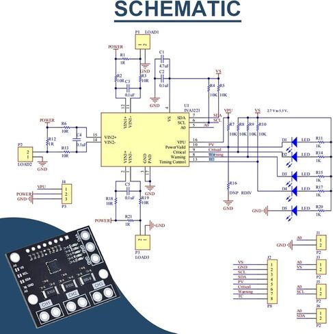 2 Pcs I2C SMBUS INA3221 3 Channel Shunt Current Voltage Monitor Sensor Module High Side Output Power Control Board Replacement INA219 in Kuwait