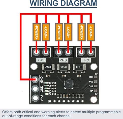 2 Pcs I2C SMBUS INA3221 3 Channel Shunt Current Voltage Monitor Sensor Module High Side Output Power Control Board Replacement INA219 in Kuwait