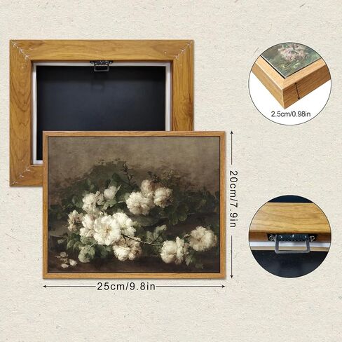 Vintage Floral Framed Canvas Wall Art for Bedroom Living Room Wall Decor, Roses in Vase Painting Framed Picture Art Prints, 8x10 Inch in Saudi Arabia