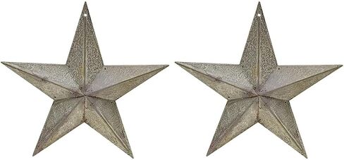 Metal Barn Star | 2 PC Set | 8 inch | Barn Star Decor | Barn Star Ornaments (8 inch Black 2 pc) in Saudi Arabia