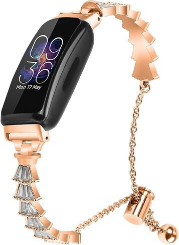 FitTurn Compatible With Fitbit Inspire 2/Inspire HR/Inspire/Ace 3/Ace 2 Band, Inspire 2 Bling Band, Inspire HR Band with Diamond Crystal Metal Bling Replacement Strap Band for Fitbit Inspire/Inspire 2/Inspire in Saudi Arabia