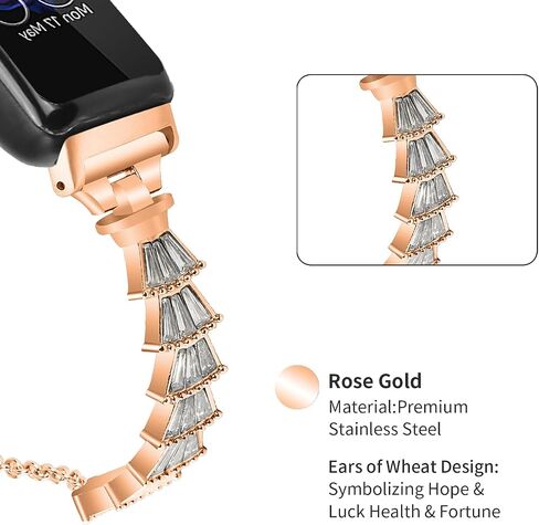 FitTurn Compatible With Fitbit Inspire 2/Inspire HR/Inspire/Ace 3/Ace 2 Band, Inspire 2 Bling Band, Inspire HR Band with Diamond Crystal Metal Bling Replacement Strap Band for Fitbit Inspire/Inspire 2/Inspire in Saudi Arabia