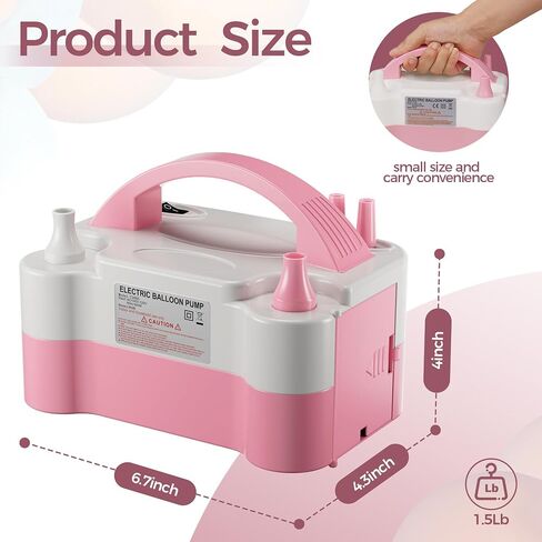 Balloon Pump - Electric Dual Nozzle Air Pump for Balloon, Portable Balloon Blower Save Time and Effort, Balloon Inflator for Parties and Decorations - 110V-120V, 600W in Saudi Arabia