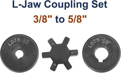 uxcell 3/8" to 5/8" L075 Flexible 3-Piece L-Jaw Coupling Coupler Set & Buna-N NBR Rubber Spider for Log Splitter Hybrid Equipment in Saudi Arabia