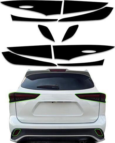 Precut Tint Kit Film Fit for Toyota Highlander 2020-2022 Accessories with Gloss Dark Smoke Wrap Overlay Cover Vinyl Decals Exterior Parts (Tail Light) in Saudi Arabia