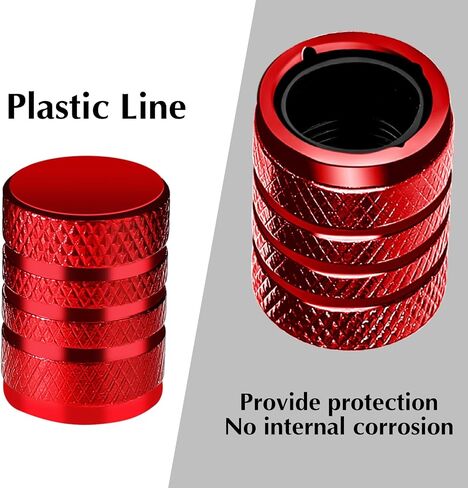 8Pcs Tire Valve Stem Caps, Aluminum Alloy Tyre Air Valve Cover Air Metal Valve Caps Set with Plastic Liner Universal for Car Truck Motorcycle SUV Bike (Black) in Saudi Arabia