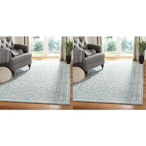 SAFAVIEH Evoke Collection 2'2" x 7' Ivory/Gold EVK242S Non-Shedding Living Room Entryway Foyer Hallway Bedroom Runner Rug