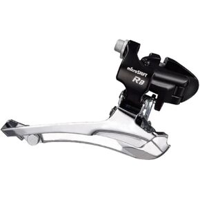 microSHIFT | R8 Front Derailleur | 7/8-Speed Double | 52T Max | Braze-On | Shimano Compatible
