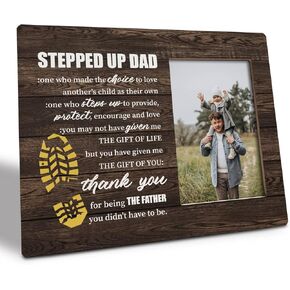 Step Dad Gift Picture Plaque Décor, Thank You for Being the Father You Didn't Have to Be, Picture Framed Gift Wood Plaque Sign, Holidays Gift for Stepped Up Dad, Father's Day Gift for Bonus Dad