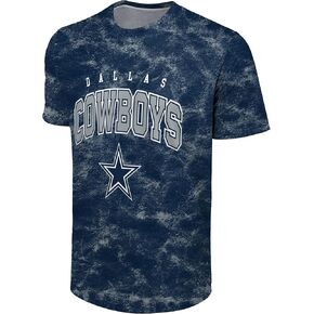 FOCO NFL Men's Officially Licensed Big Logo Wordmark Camo Performance Game Day Team Color Crewneck T-Shirt