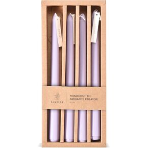 Dripless Taper Candles - Slow Burn Paraffin Wax Stick Candles - Smokeless Long Pastel Candlesticks for Home Decor, Dinner, Wedding, and Thanksgiving - Candle Gif - Pure Wood Scent - Bean Green