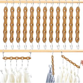 Closet Organizers and Storage,College Dorm Room Essentials,Pack of 6 Multifunctional Organizer Magic Space Saving Hangers with 9 Holes Storage Organization for Wardrobe Closet