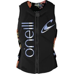 O'Neill Women's Slasher Competition Vest, Black/Kali Floral, 4