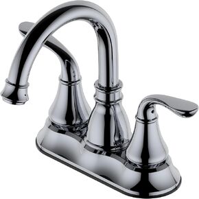Derengge Two-Handle Oil Rubbed Bronze Bathroom Faucet with Pop up Drain,360° Swiwel Spout Bathroom Sink Faucet,045-FS NB