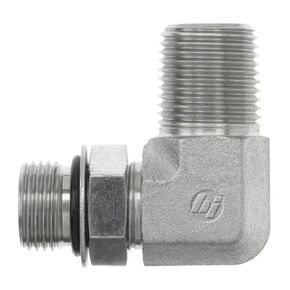 Brennan Industries 6806-08-06-NWO-SS Stainless Steel 90 Degree Elbow Tube Fitting, 3/4"-16 SAE ORB x 3/8"-18 NPTF Thread, 1/2" Male Adjustable O-Ring Boss x 1/2" Male NPTF