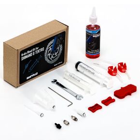 Bike Brake Bleed Kit: for Shimano & Tektro Hydraulic Disc Brakes, Including High Performance Mineral Brake Fluid (100ml)
