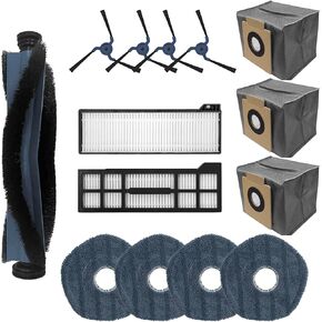 Accessories Replacement for eufy X10 Pro Omni Robot Vacuum Accessories 1x Mainbrush,2x Filters,4x Moppads,3x Dust bags,4x sidebrushes