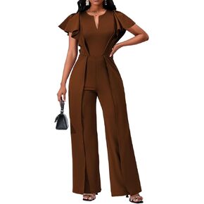 sexycherry Formal Jumpsuit for Women Dressy Elegant Long Straight Pants Jumpsuits for Party Club with Zipper