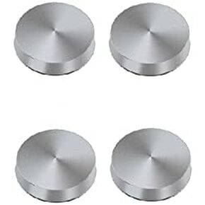 Dia. 40mm Stainless Steel Mirror Screws, Furniture Flat Standoff Screw Decorative Cap Covers, Mirror Self-Tapping Screws Cap Nail, Brushed Silver, 4 Pcs