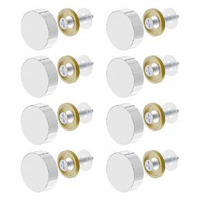 8 PCS 25mm(0.98") Mirror Screws, Brass Decorative Caps Cover Fasteners, Metal Mirror Nails, Polished Flat Silver Lid (Bright Silver) in Saudi Arabia