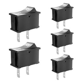 5 Pcs Rocker Switch ON/OFF (ON/ON), 15mm×21mm 12V 24V 125V 250V, 3 Pin Boat Toggle Rocker Switch
