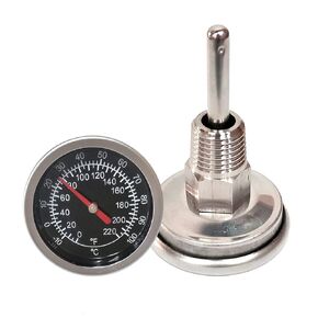 1/4 NPT Thread Joint Thermometer -10-100℃/0-220ºF Temperature Gauge 1.4"" Stainless Thermometer for Boiler Kettle