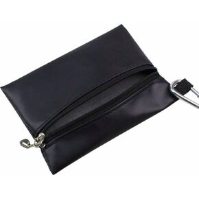 Black Mini Golf Tee Pouch Bag, Durable Golf Ball Tee Storage Bag Leather Golf Tees Pocket with Zipper, Golf Supplies Accessories, Golf Club Bag Accessories, Golf, Sports