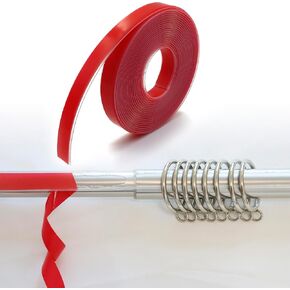 32.8 Ft Hard Surface Curtain Rod Tape, Solve The Problem of Curtain Rings on Telescopic Curtain Rods Getting Stuck and Making Noise When Sliding, Allowing Drapery Rings to Slide Smoothly