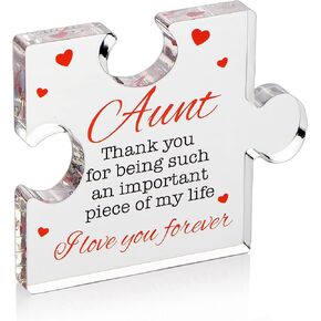 Teacher Appreciation Gifts for Women, Men - Thank You Engraved Acrylic Block Puzzle 3.4 x 2.8 inch - Heartwarming Teacher Gift - Cute Student Teacher Gifts - Novelty Daycare Teacher Gift