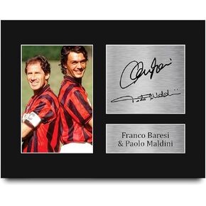 HWC Trading Franco Baresi & Paolo Maldini AC Milan Gifts Printed Signed Autograph Picture for Fans and Supporters - US Letter Size