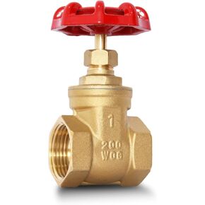 3/4" NPT Brass Gate Valve, Heavy Duty Female x Female Thread Rotary Sluice Valve, Manual Rotary Sluice Valve with Wheel Handle for Water Oil Gas (3/4", DN20)