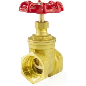 WiseWater 1 1/2" NPT Brass Gate Valve, Rotating Sluice Valve Two-way Flow Manual Rotary Sluice Valve for Mechanical Equipment Industaril Household Use (DN40)