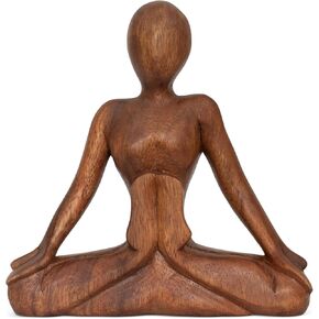 G6 Collection Wooden Handmade Abstract Sculpture Tranquility - Art Decorative Home Decor Handcrafted Figurine Accent Decoration Artwork Hand Carved, Abstract Yoga