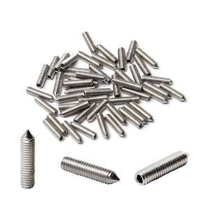 MroMax 50Pcs M3 x 6mm Tip Set Screw, 304 Stainless Steel Internal Hex Allen Head Drive Cup Point Screws Silver Cone Point Socket Grub Screws for Towel Rack Door Knob