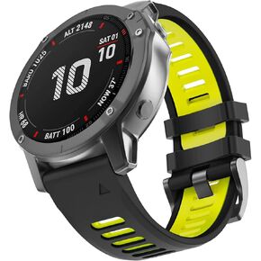 Compatible with Garmin Fenix 5x Watch Band，26mm Sport Silicone Starp for Fenix 6X/Fenix 6X Pro/Fenix 5X Plus/Fenix 7X/Fenix 3/Fenix 3 HR/Descent Mk2 Smartwatch