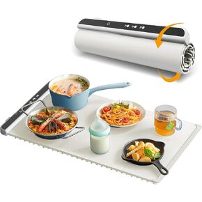 Food Warming Mat for Buffet, Adjustable Temperature, Auto Shut-Off, Full Surface Heating to Keep Food Warm, Easy to Use, Clean and Store, Electric Warming Tray for Buffets Party, Gathering, Daily Use