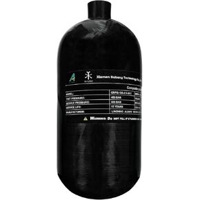 TUXING 4500psi High Pressure Composite Cylinder, 2.5L Carbon Fiber Tank, Diving Scuba Tank, PCP Paintball Air Tank (Empty Bottle), M18*1.5