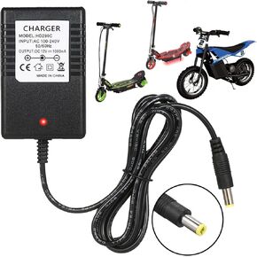 12v Charger for Razor Power Core E90 Charger for Electric Scooter Black Label Powercore E90, E95, MX125 Dirt Bike, MX125 Dirt Rocket, 12V Kids Ride On, Dynacraft Toy Power Supplies