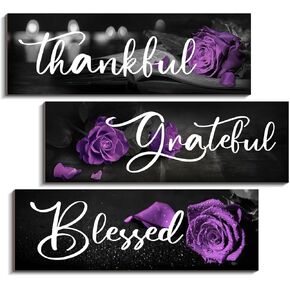 COLOR VALLEY ART - 3 Pieces Home Wall Signs - Inspirational Saying Wooden Hanging for Bathroom Bedroom, Modern Wall Art, Commemoration Day Wedding Decoration Accessory (4 X 11.8 Inch, Red)