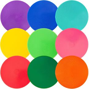 Spot Markers 9 Inch 9/18 Pcs Anti-Slip Agility Floor Markers,Colorful Flat Field Gym Classroom Floor Spots Set for Indoor Outdoor Soccer Basketball Sports Speed Training and Drills
